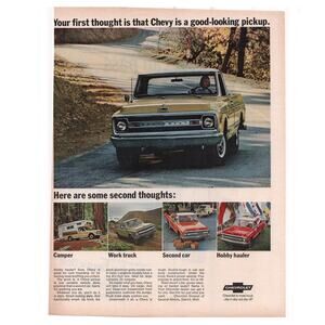 Chevrolet Chevy Pick Up Truck Magazine Advertisement Vintage General Motors 1969